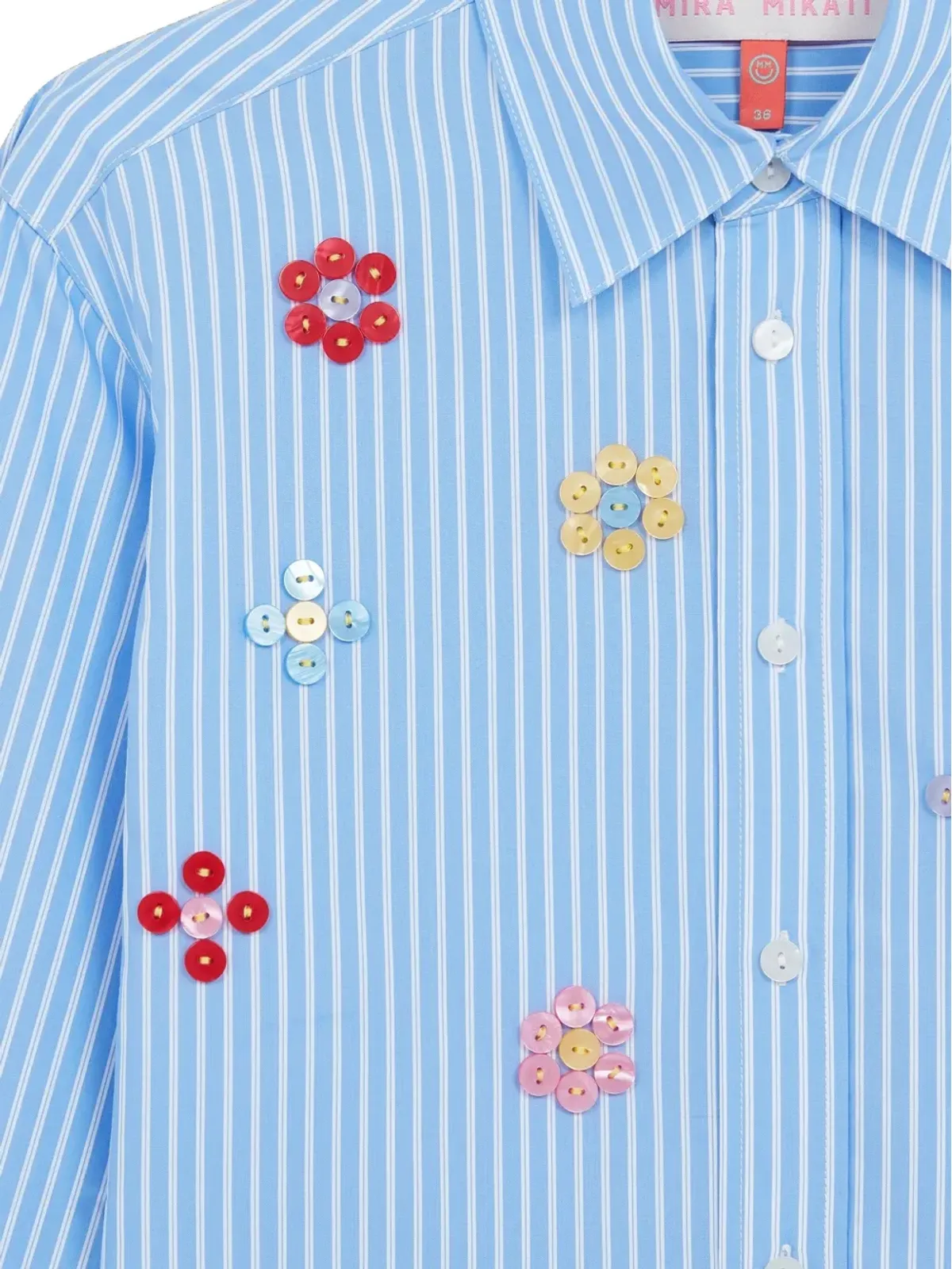 Mira Mikati stripe sequin-embellished shirt - Blue - 画像3