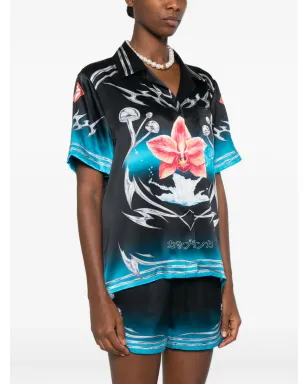 Casablanca オーキッド柄シルクシャツ - サムネイル3