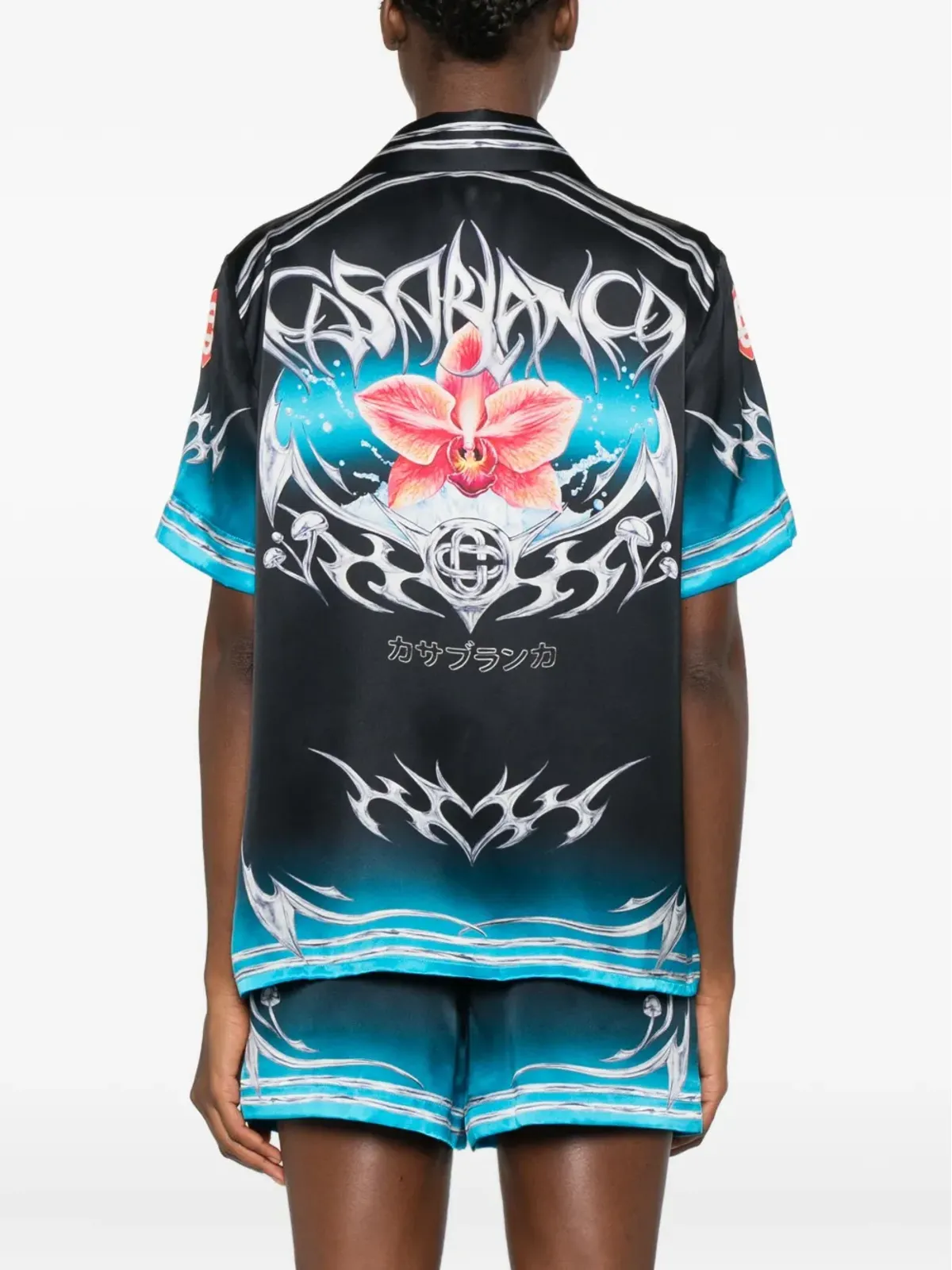 Casablanca オーキッド柄シルクシャツ - 画像4