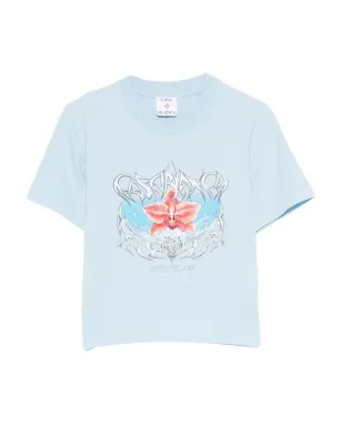 Casablanca オーキッド柄プリント コットン Tシャツ - サムネイル1