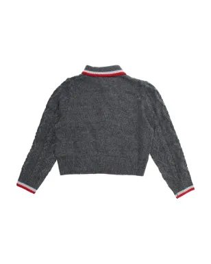 MAX&Co. Kids ケーブル編みジップアップポロシャツ - サムネイル2