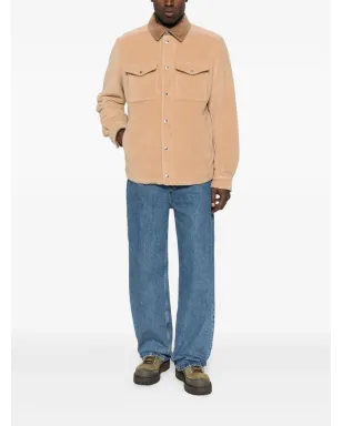 Moncler コーデュロイ襟付きフリースオーバーシャツ - Brown - サムネイル2