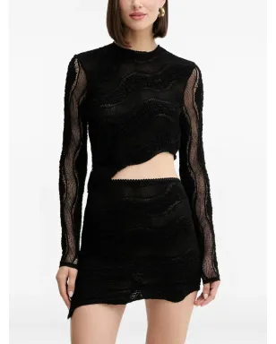 Charo Ruiz Ibiza カットアウト アシンメトリック レース Tシャツ - サムネイル1
