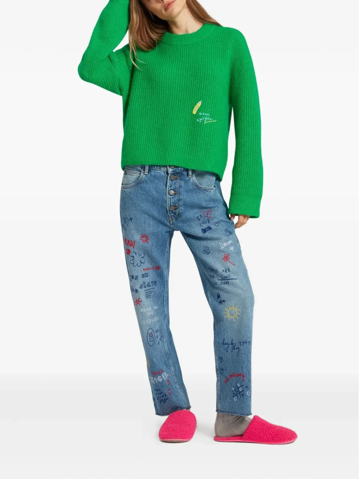 Mira Mikati ペイントストレートジーンズ - 画像2