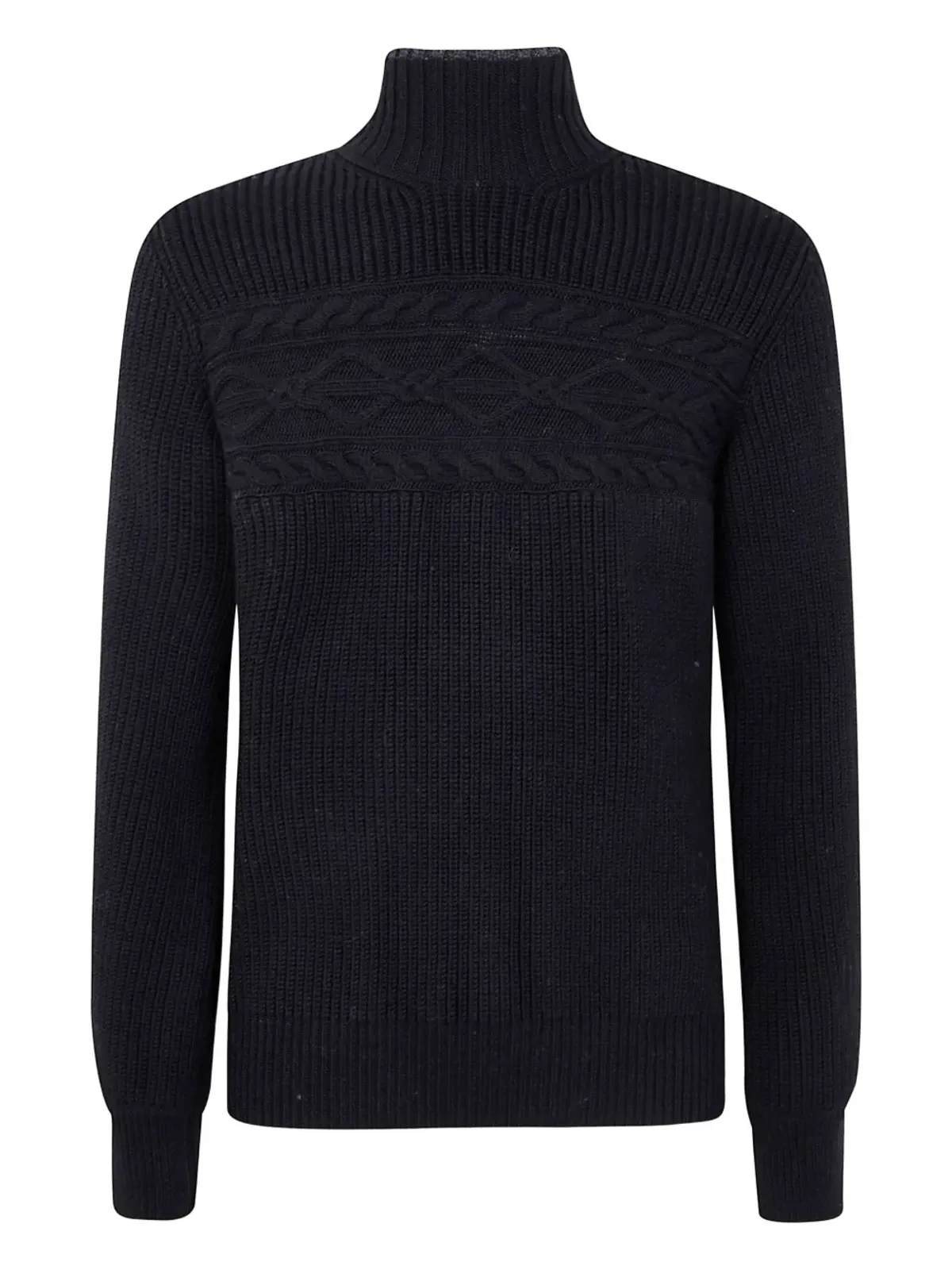 Zegna ケーブルニット ハイネック セーター - 画像1