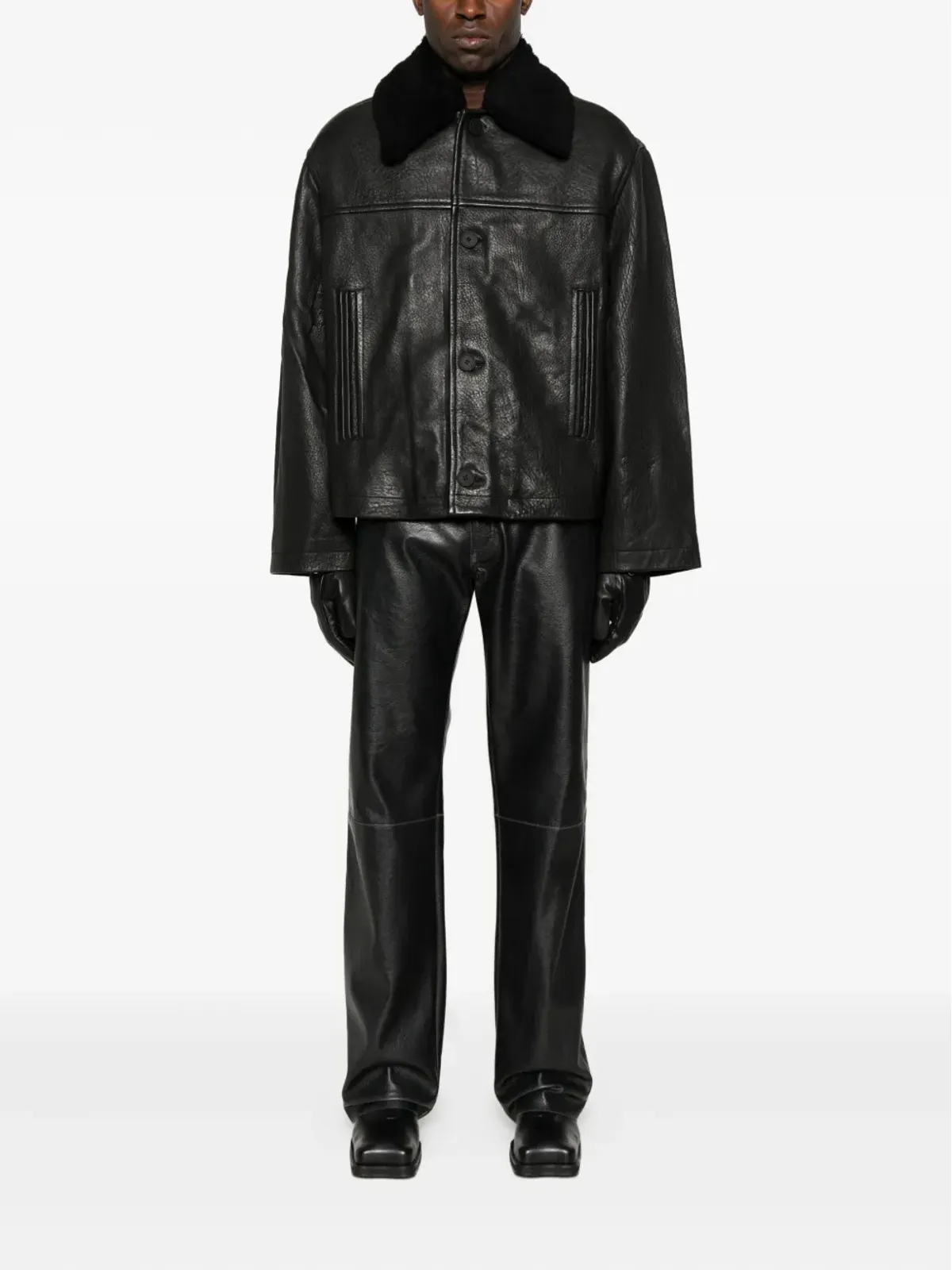 MM6 Maison Margiela レザー風ファイブポケットパンツ - 画像2