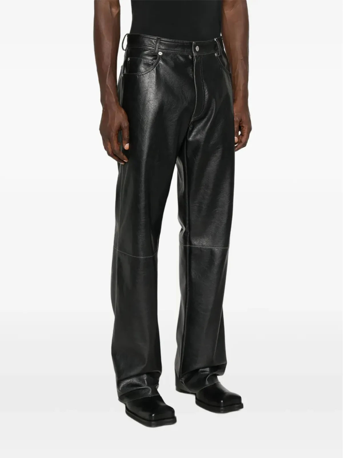 MM6 Maison Margiela レザー風ファイブポケットパンツ - 画像3