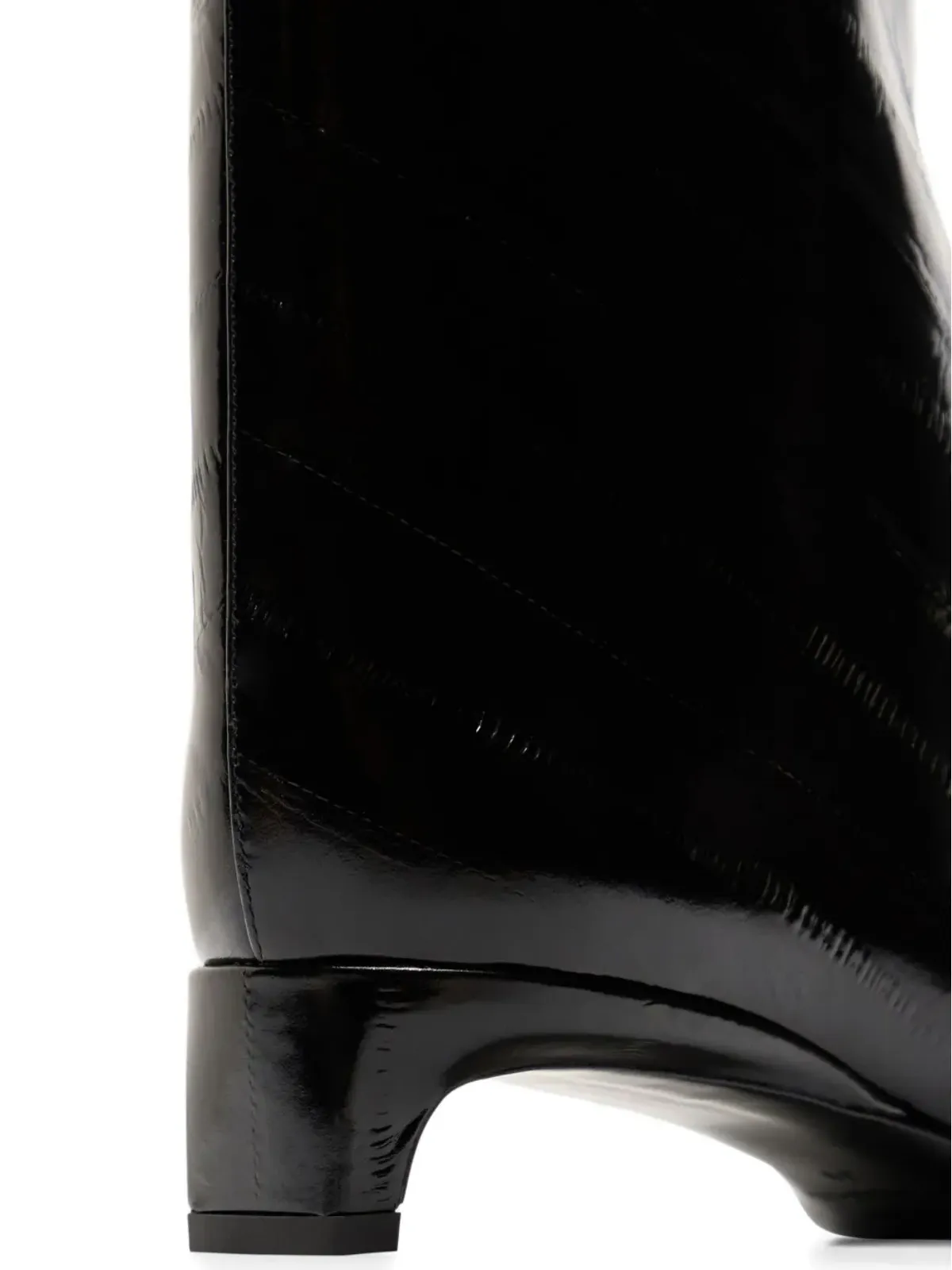 LouLou de Saison 35mm Iman eel-effect leather beveled-toe boots - Black - 画像3