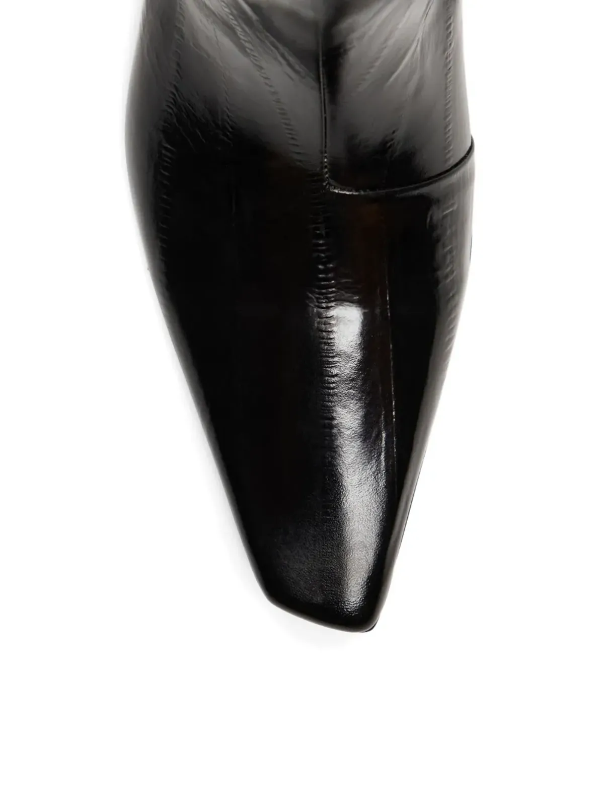LouLou de Saison 35mm Iman eel-effect leather beveled-toe boots - Black - 画像4