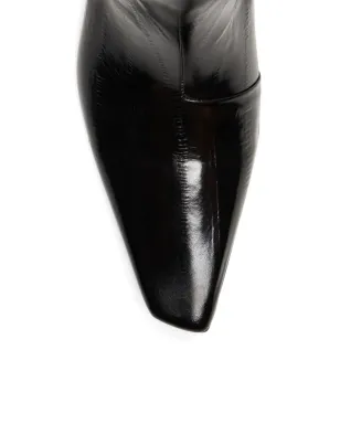 LouLou de Saison 35mm Iman eel-effect leather beveled-toe boots - Black - サムネイル4