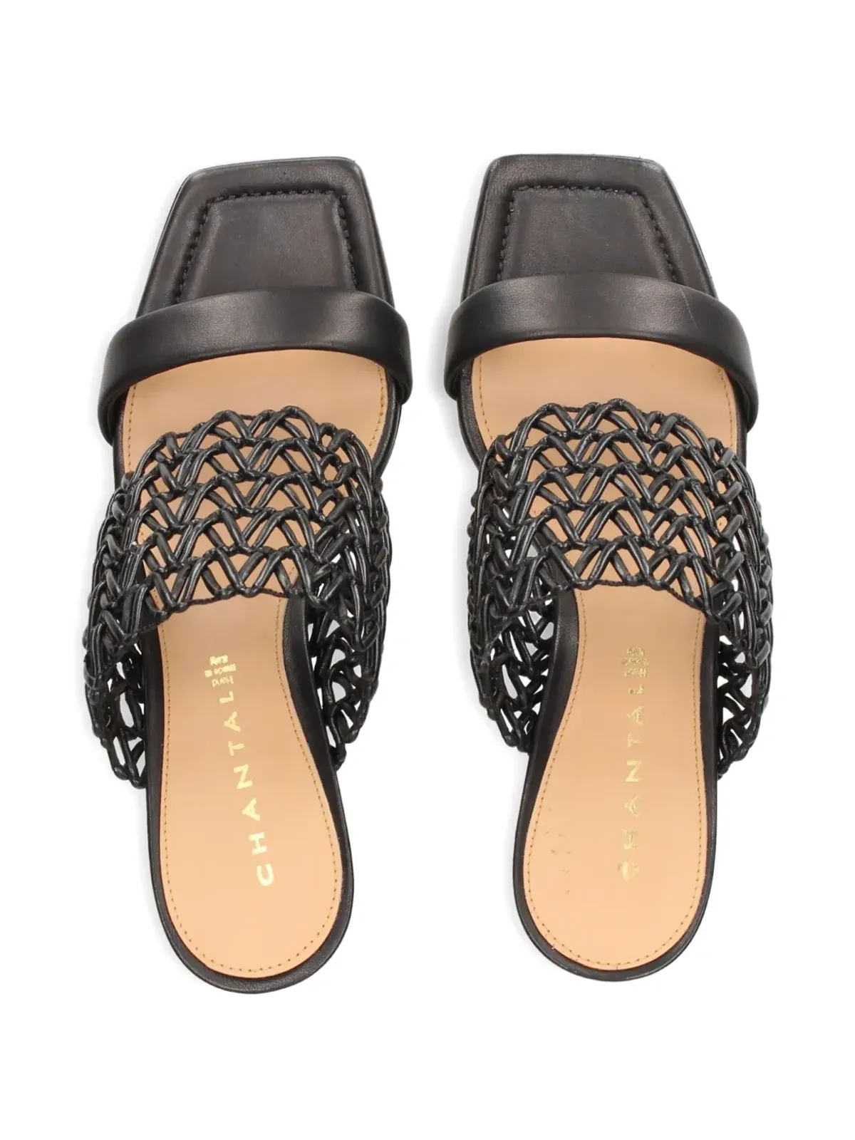 Chantal square-toe sandals - Black - 画像3
