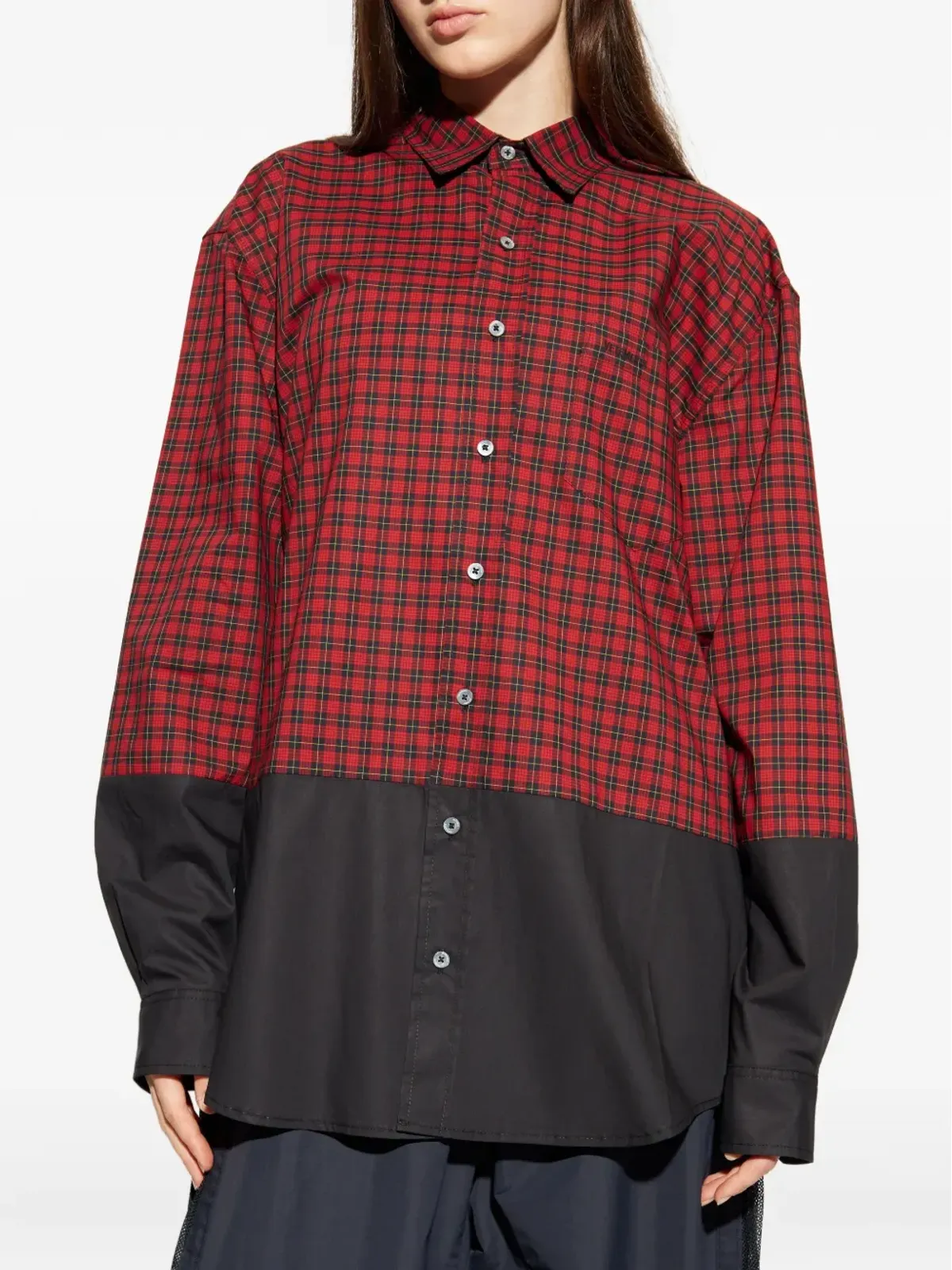 VETEMENTS チェック柄ツートーンシャツ - 画像3
