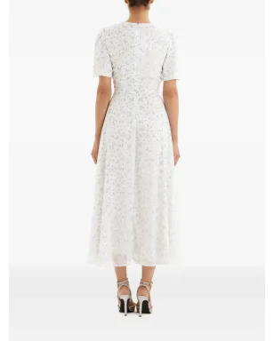 POST MERIDIEM ショートスリーブ フローラル ミディドレス - サムネイル4