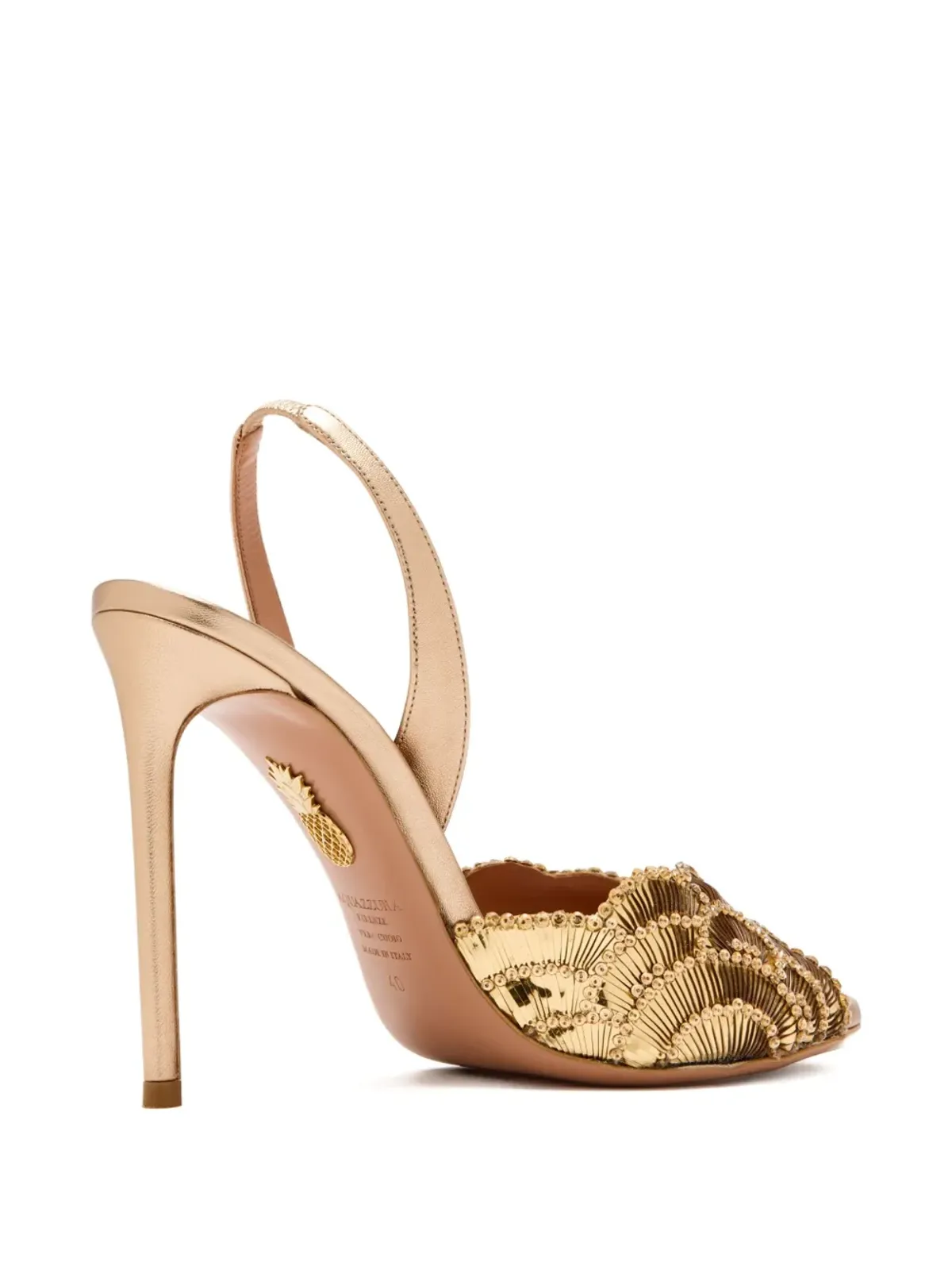 Aquazzura クリスタル装飾サンダル - 画像4