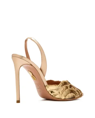 Aquazzura クリスタル装飾サンダル - サムネイル4