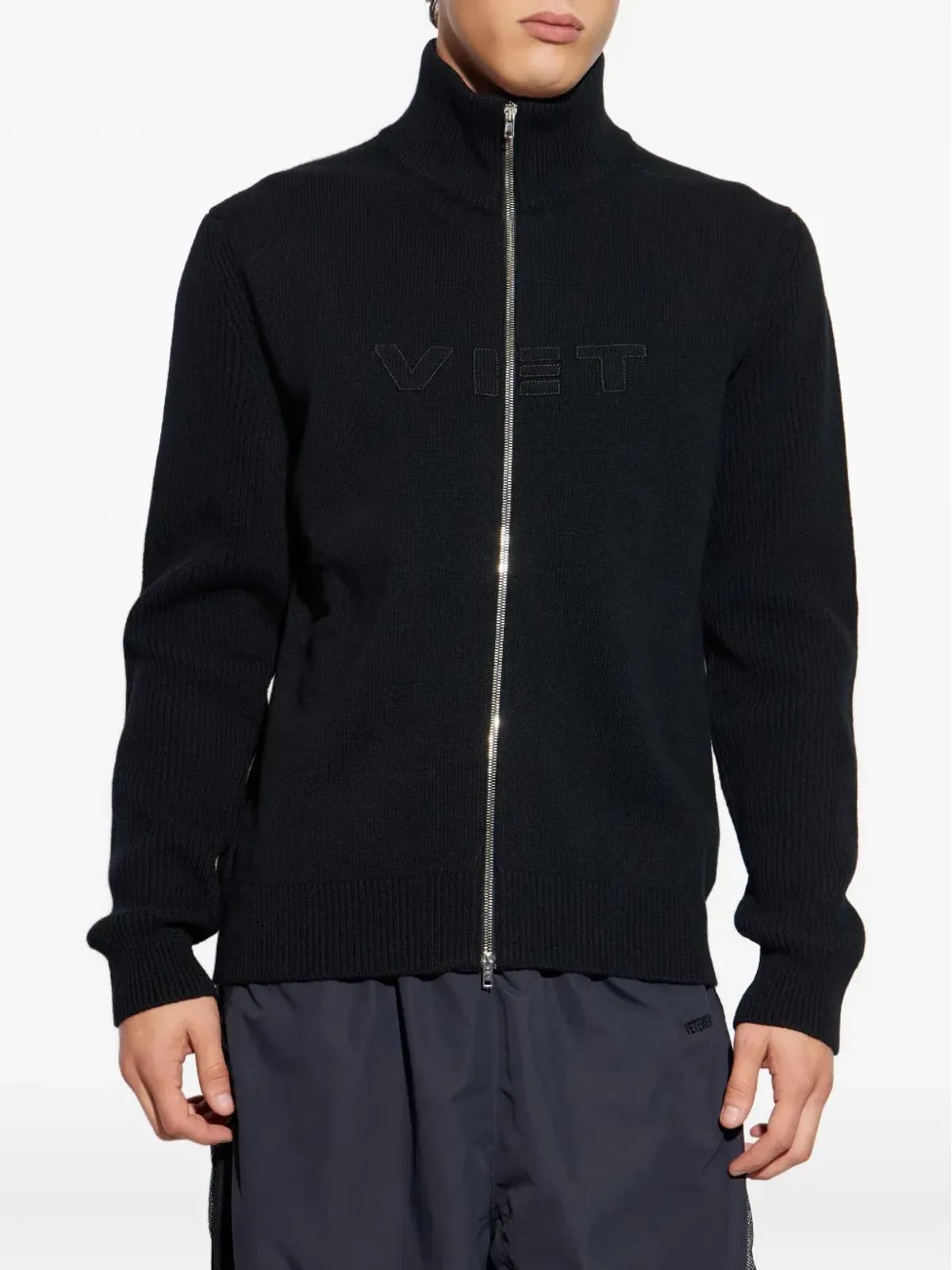 VETEMENTS リブ編みジップアップカーディガン - 画像3