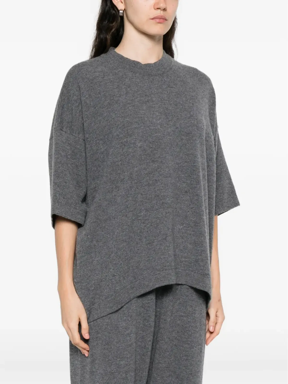 Mr. Mittens Mia round-neck short-sleeve T-shirt - Grey - 画像3