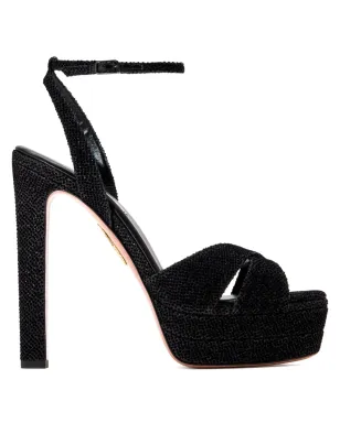Aquazzura グリッター装飾サンダル ブラック - サムネイル1
