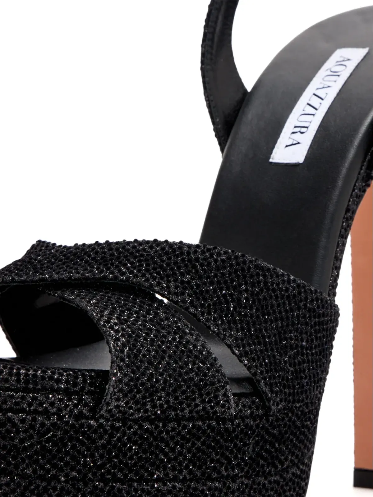 Aquazzura グリッター装飾サンダル ブラック - 画像3