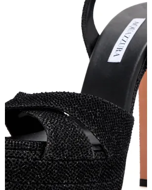 Aquazzura グリッター装飾サンダル ブラック - サムネイル3