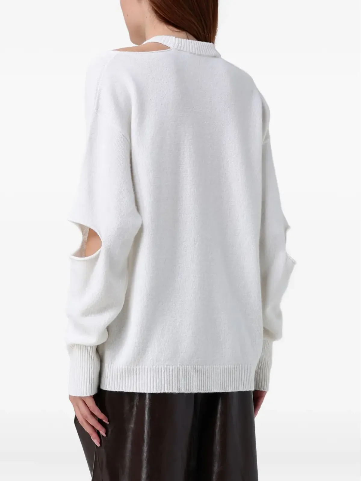Federica Tosi cutout round-neck sweatshirt - White - 画像3