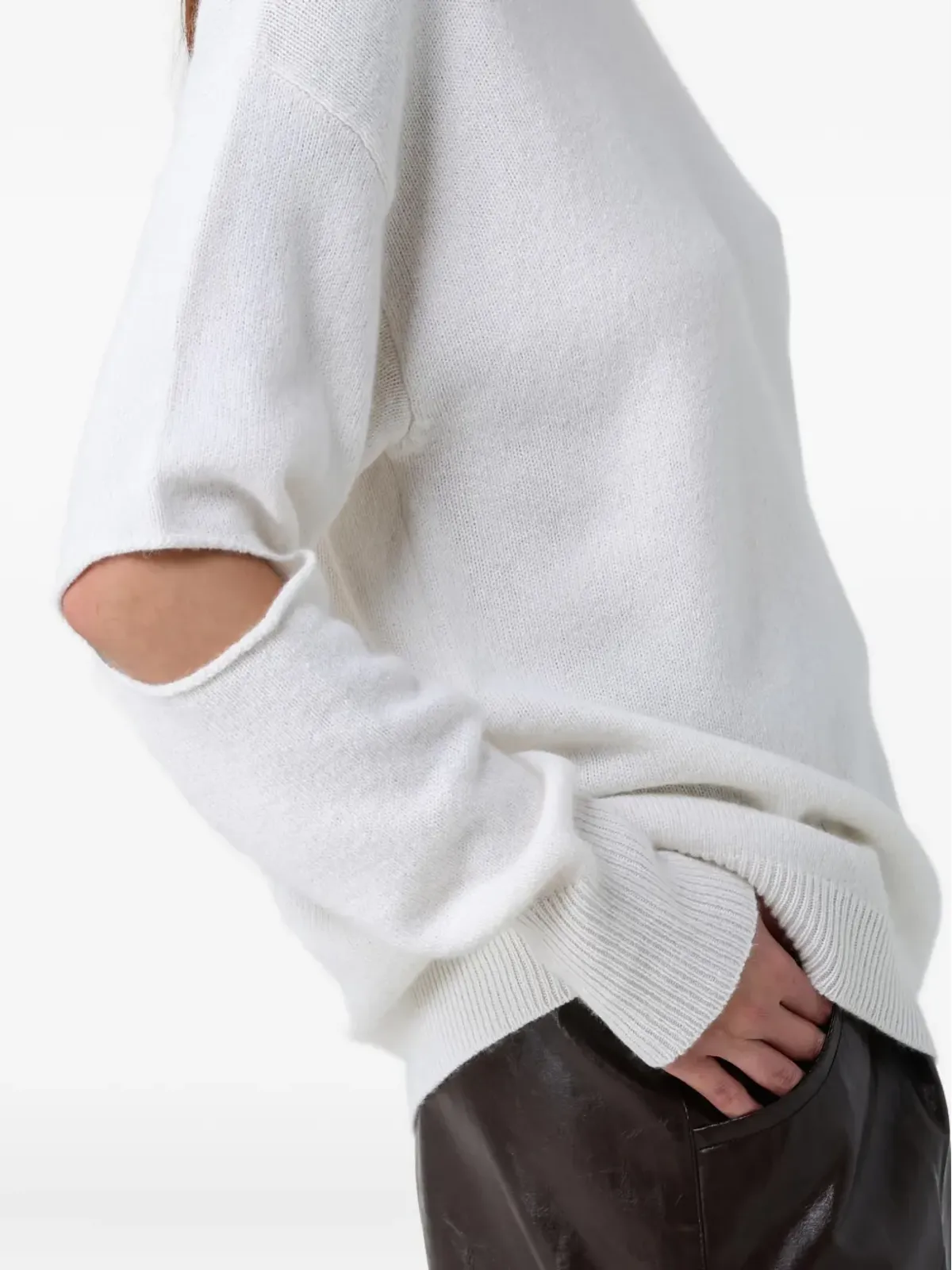 Federica Tosi cutout round-neck sweatshirt - White - 画像4