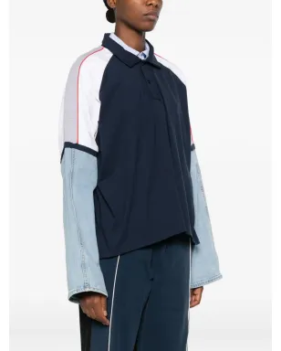FAÇON JACMIN デニムパネル入りポロトップ - サムネイル3