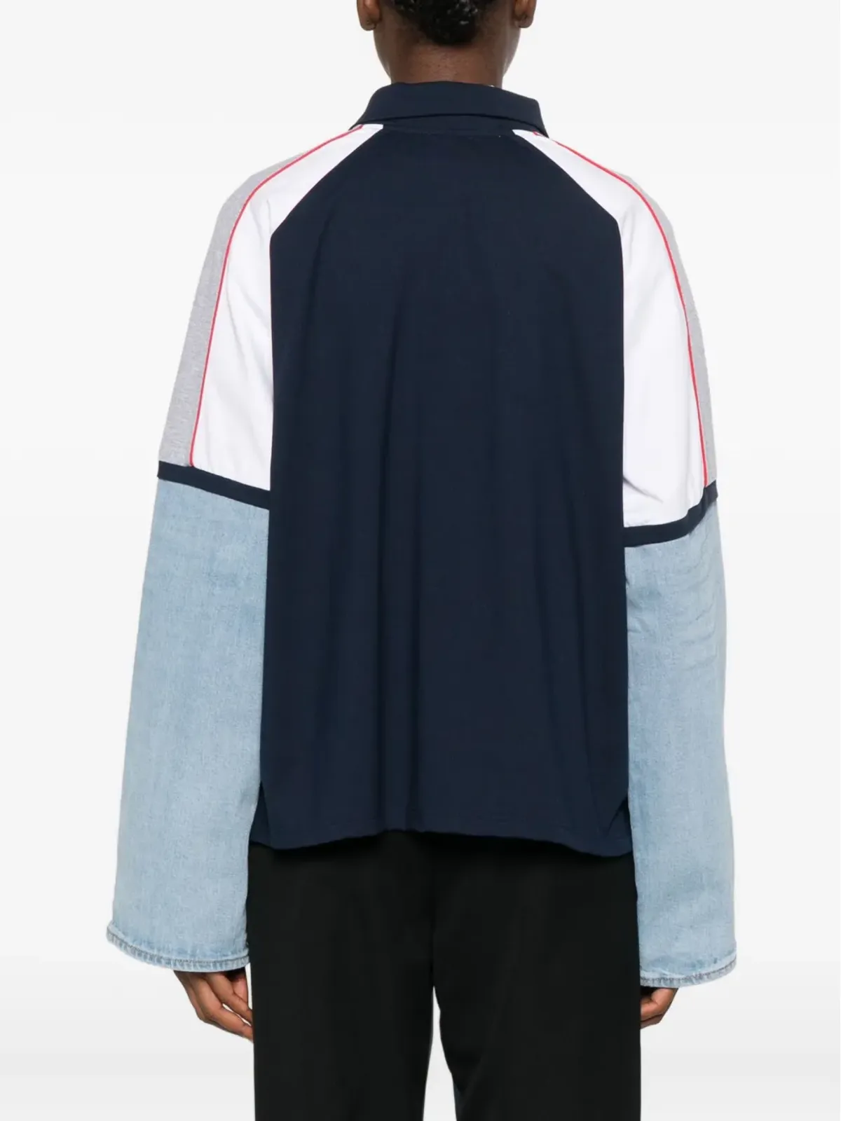 FAÇON JACMIN デニムパネル入りポロトップ - 画像4