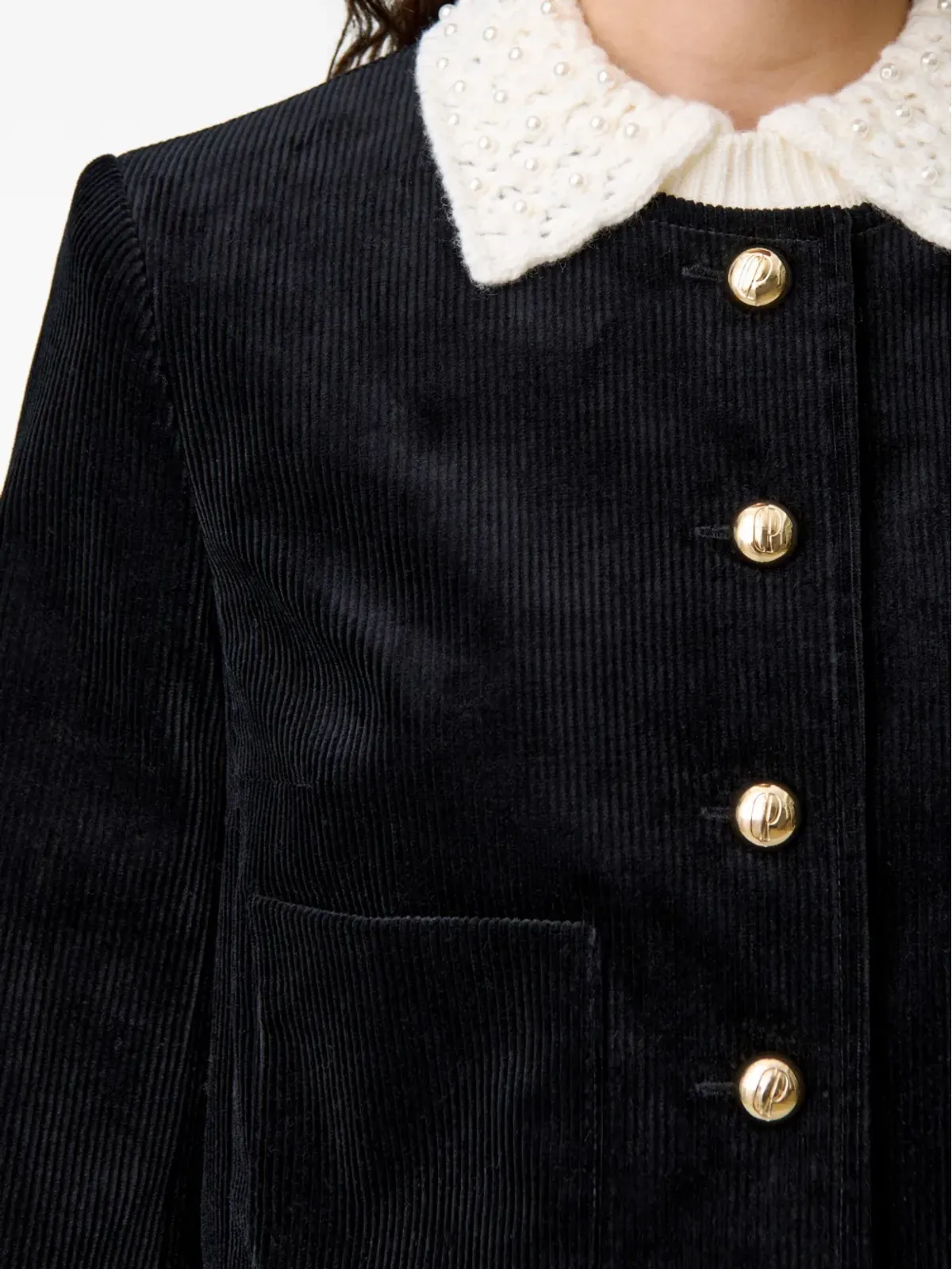 Claudie Pierlot クロップド コーデュロイ ジャケット - 画像5