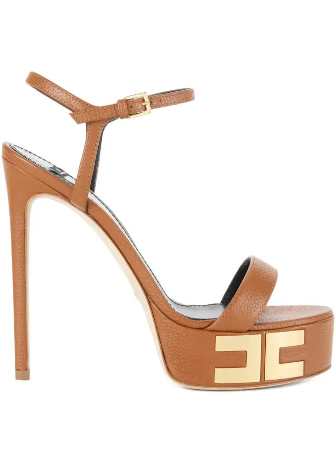 Elisabetta Franchi Elisabetta Franchi Vertigo プラットフォーム アンクルストラップ サンダル - ブラウンの商品画像
