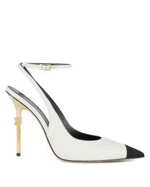 Elisabetta Franchi 105mm Falcon slingback pumps - White - サムネイル1
