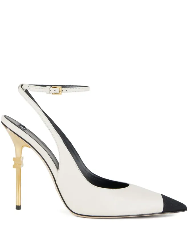 Elisabetta Franchi Elisabetta Franchi 105mm Falcon slingback pumps - Whiteの商品画像