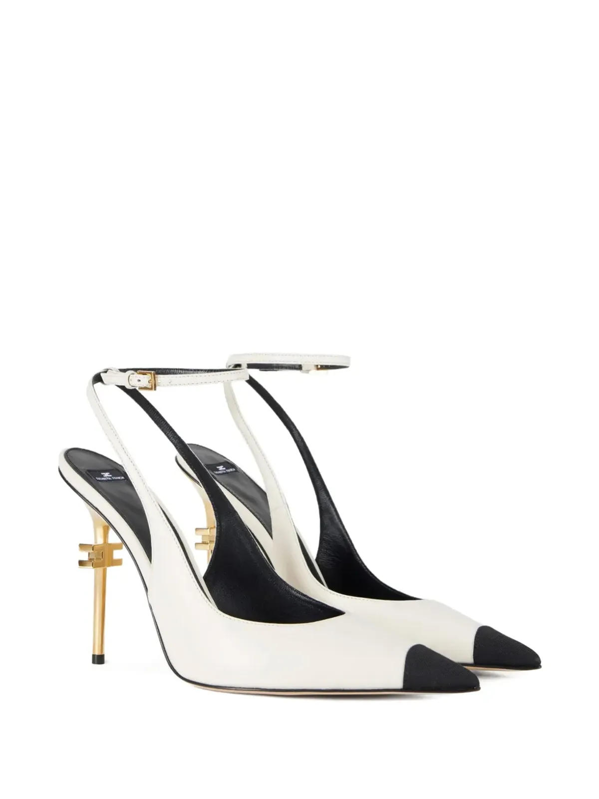 Elisabetta Franchi 105mm Falcon slingback pumps - White - 画像2