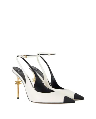 Elisabetta Franchi 105mm Falcon slingback pumps - White - サムネイル2