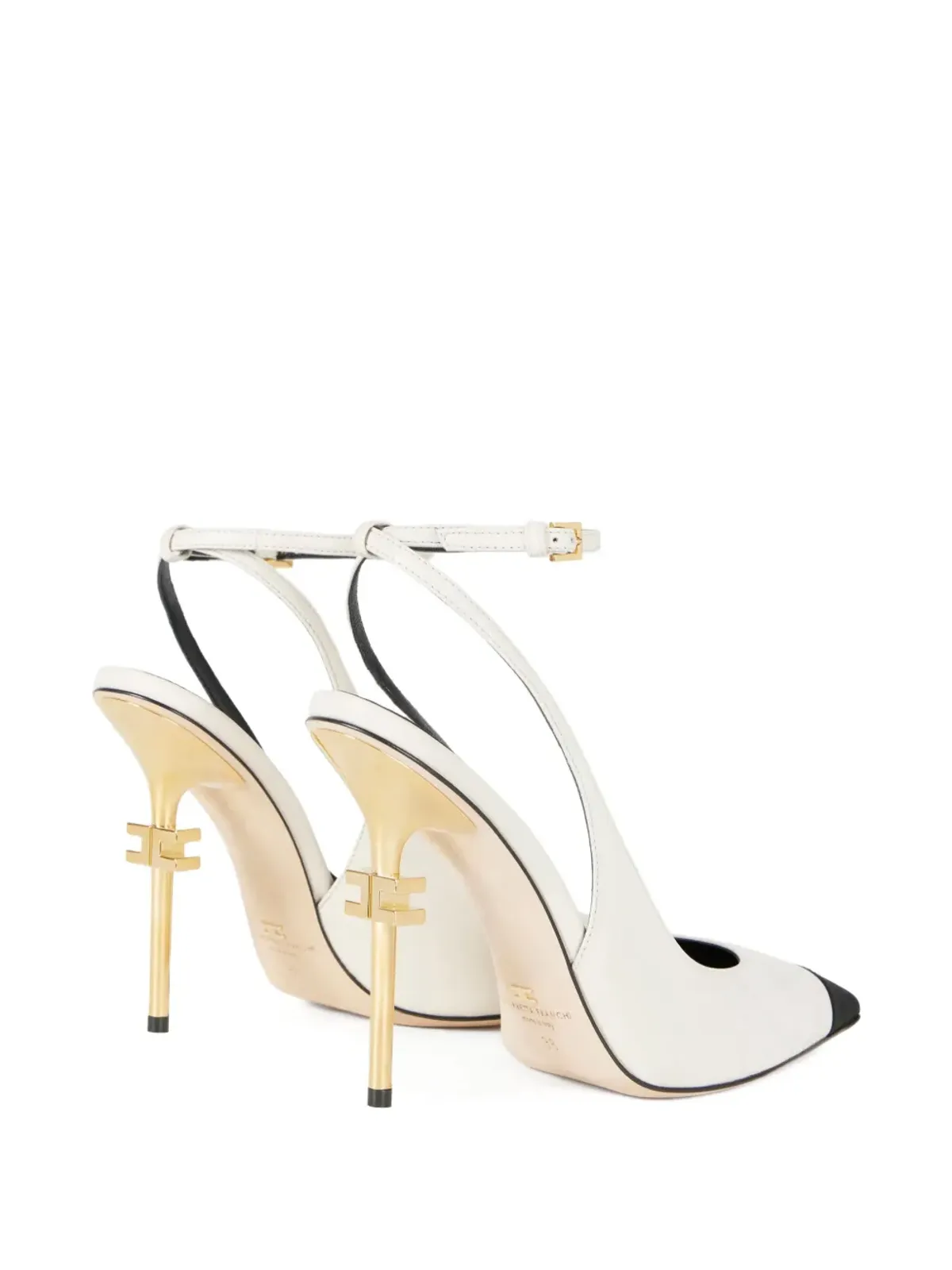 Elisabetta Franchi 105mm Falcon slingback pumps - White - 画像4