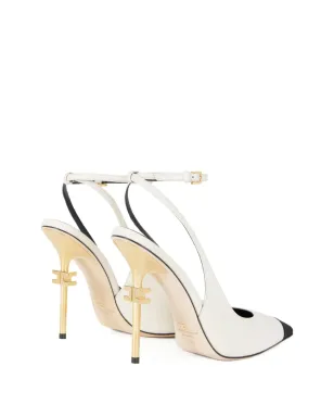 Elisabetta Franchi 105mm Falcon slingback pumps - White - サムネイル4