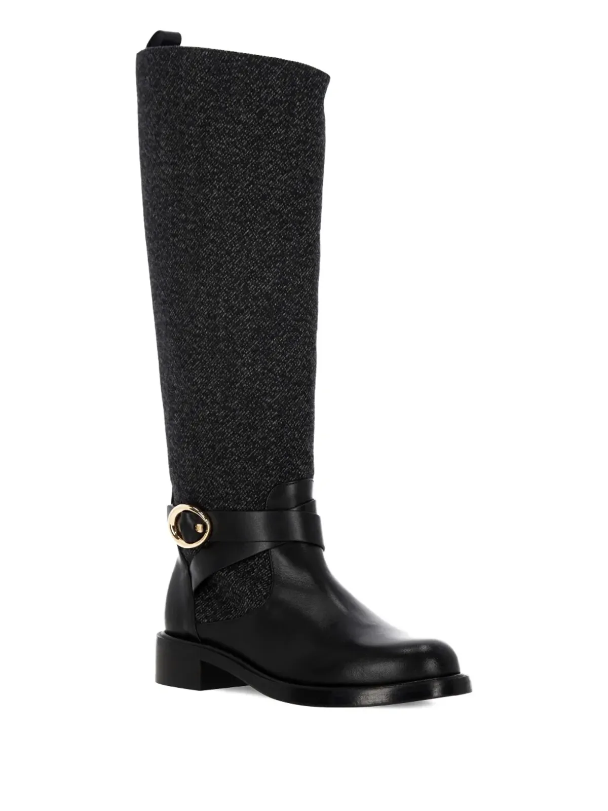 Stuart Weitzman バックルディテール ツイード ブーツ - ブラック - 画像2