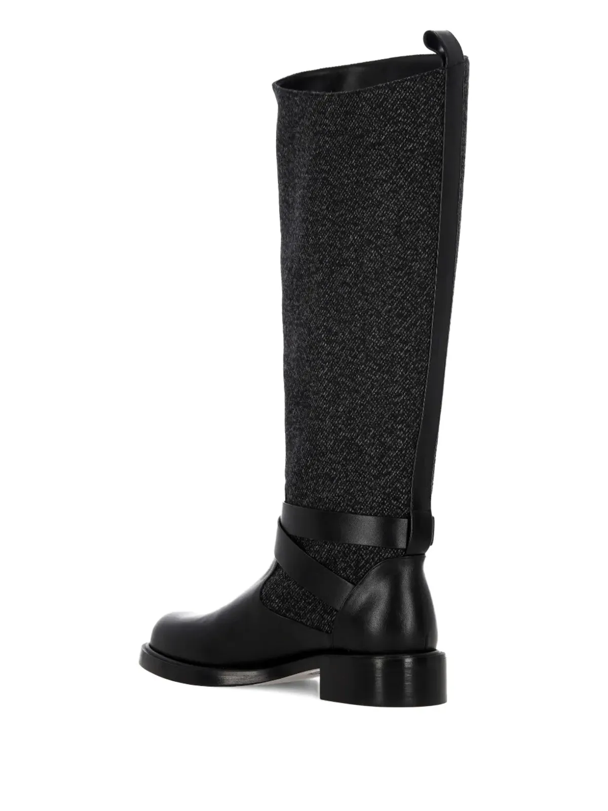 Stuart Weitzman バックルディテール ツイード ブーツ - ブラック - 画像4