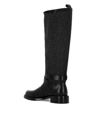 Stuart Weitzman バックルディテール ツイード ブーツ - ブラック - サムネイル4