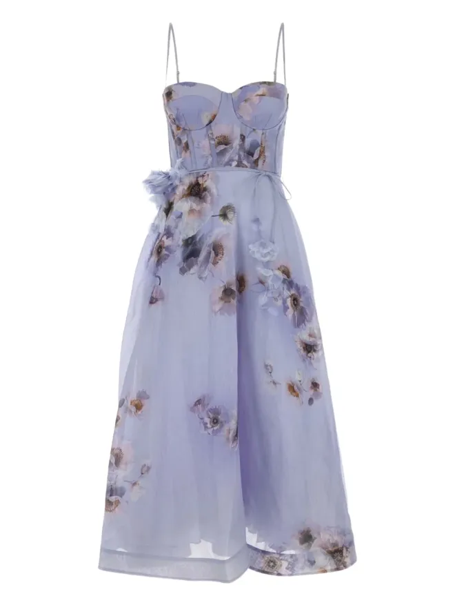 Zimmermann ZIMMERMANN Hypnotic Picnic floral-print midi dress - Purpleの商品画像