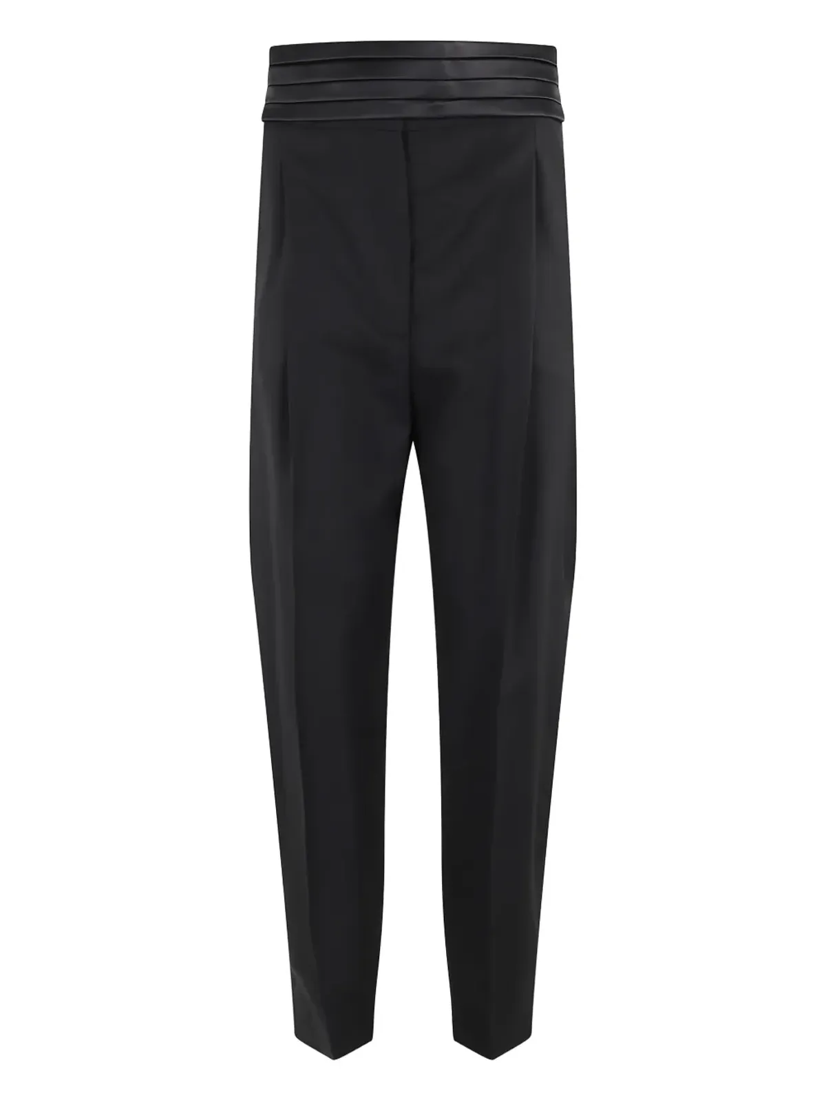 Erika Cavallini pleated satin-trim trousers - Black - 画像1