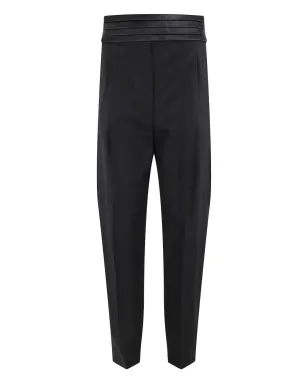 Erika Cavallini pleated satin-trim trousers - Black - サムネイル1