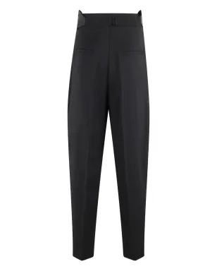 Erika Cavallini pleated satin-trim trousers - Black - サムネイル2