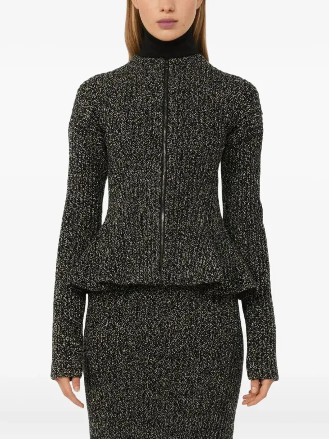 Max Mara Max Mara キム リブ編みペプラムカーディガン ブラックの商品画像