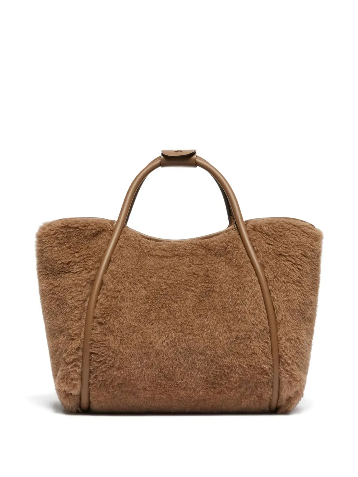 Max Mara シアリングレザー トリム ハンドバッグ - 画像3