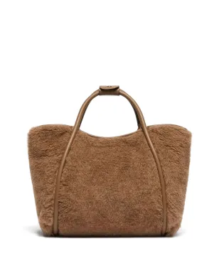 Max Mara シアリングレザー トリム ハンドバッグ - サムネイル3