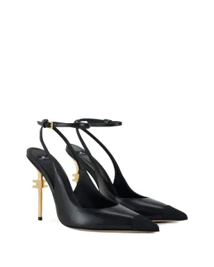 Elisabetta Franchi 105mm Falcon slingback gold-heel pumps - Black - サムネイル2