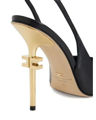 Elisabetta Franchi 105mm Falcon slingback gold-heel pumps - Black - サムネイル3