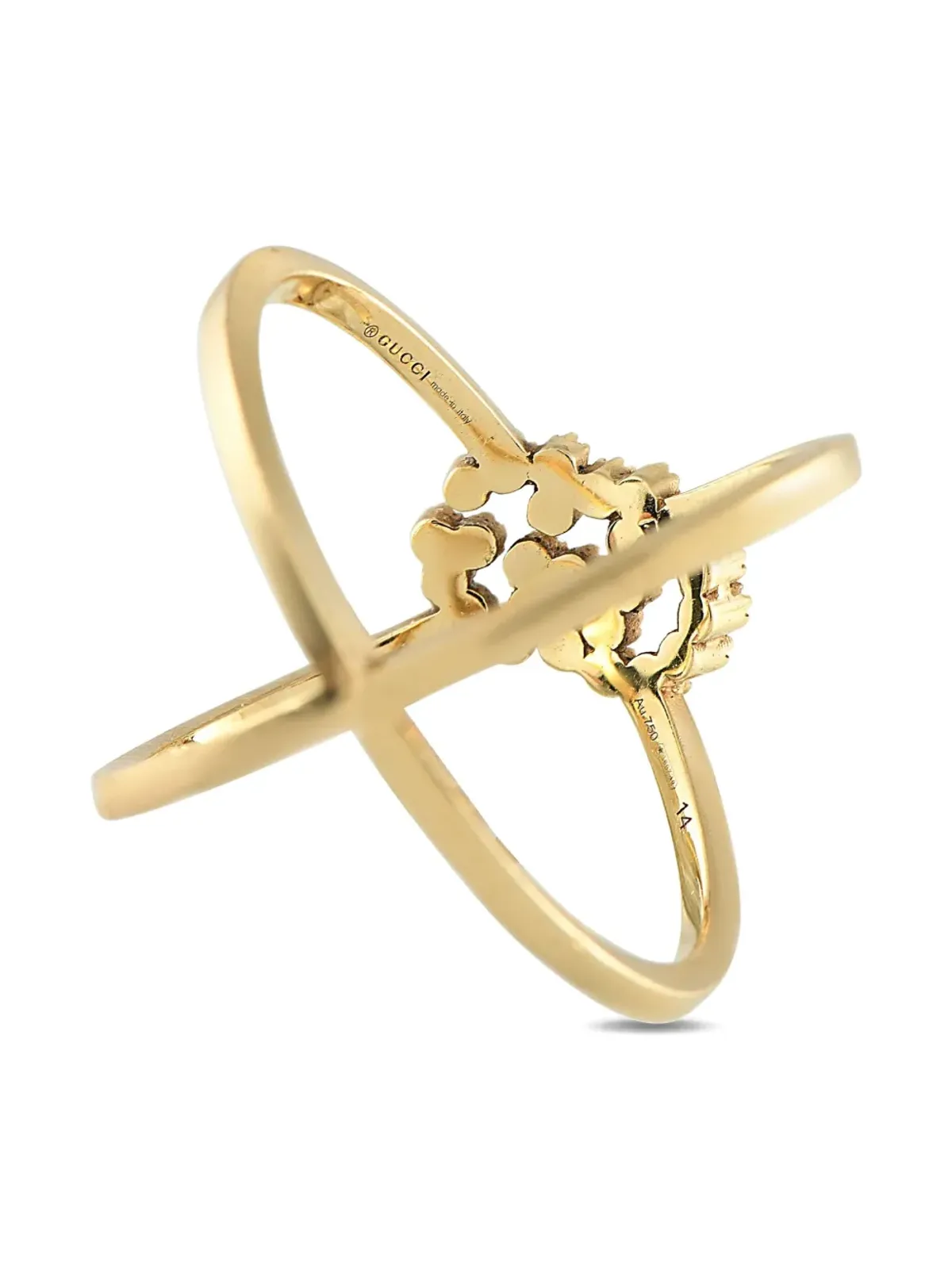Gucci Pre-Owned 18K イエローゴールド ダブルG ダイヤモンドリング - 画像2