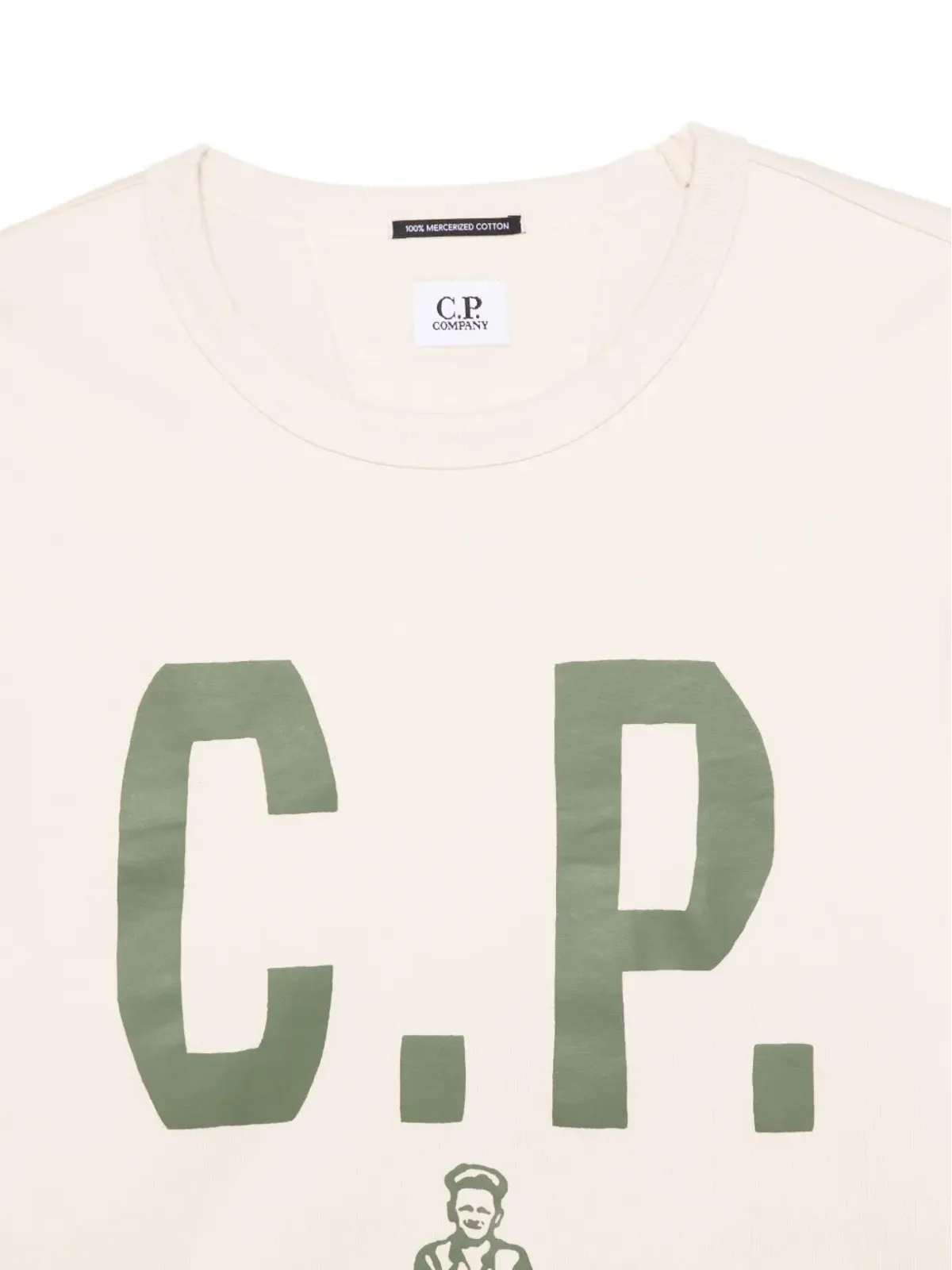 C.P. Company ベージュのマーセライズド クルーネック Tシャツ - 画像3